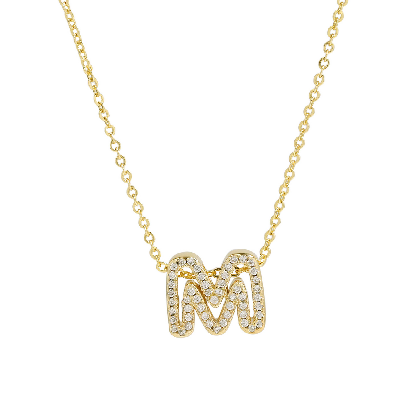 Shining Initial Diamond Pendant Necklace