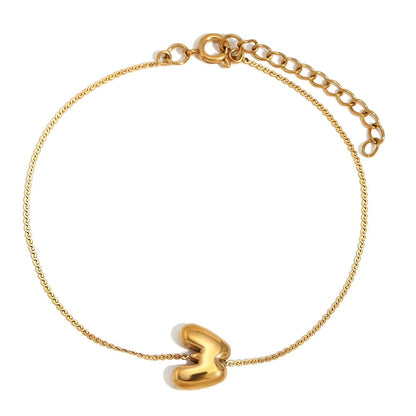 Tiny Alphabet Letter Charm Bracelet