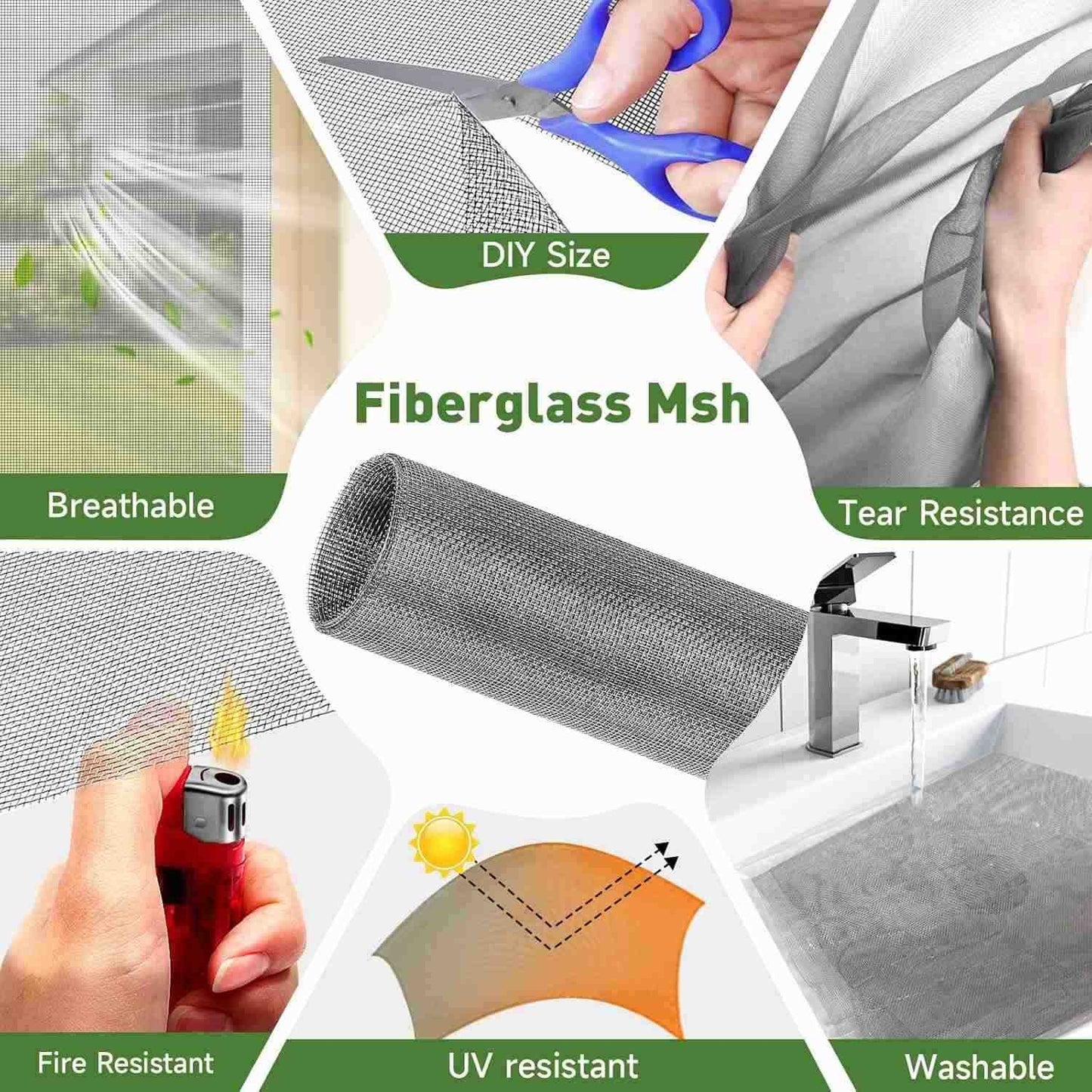 Magnetic Window Screen - Adjustable Fly Screen for Windows With Breathable, Easy Install, Adjustable, Self-Adhesive