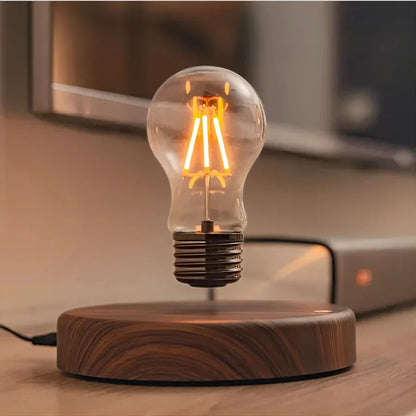 Sleek Wooden Desk Lamp with Floating Bulb - Halri