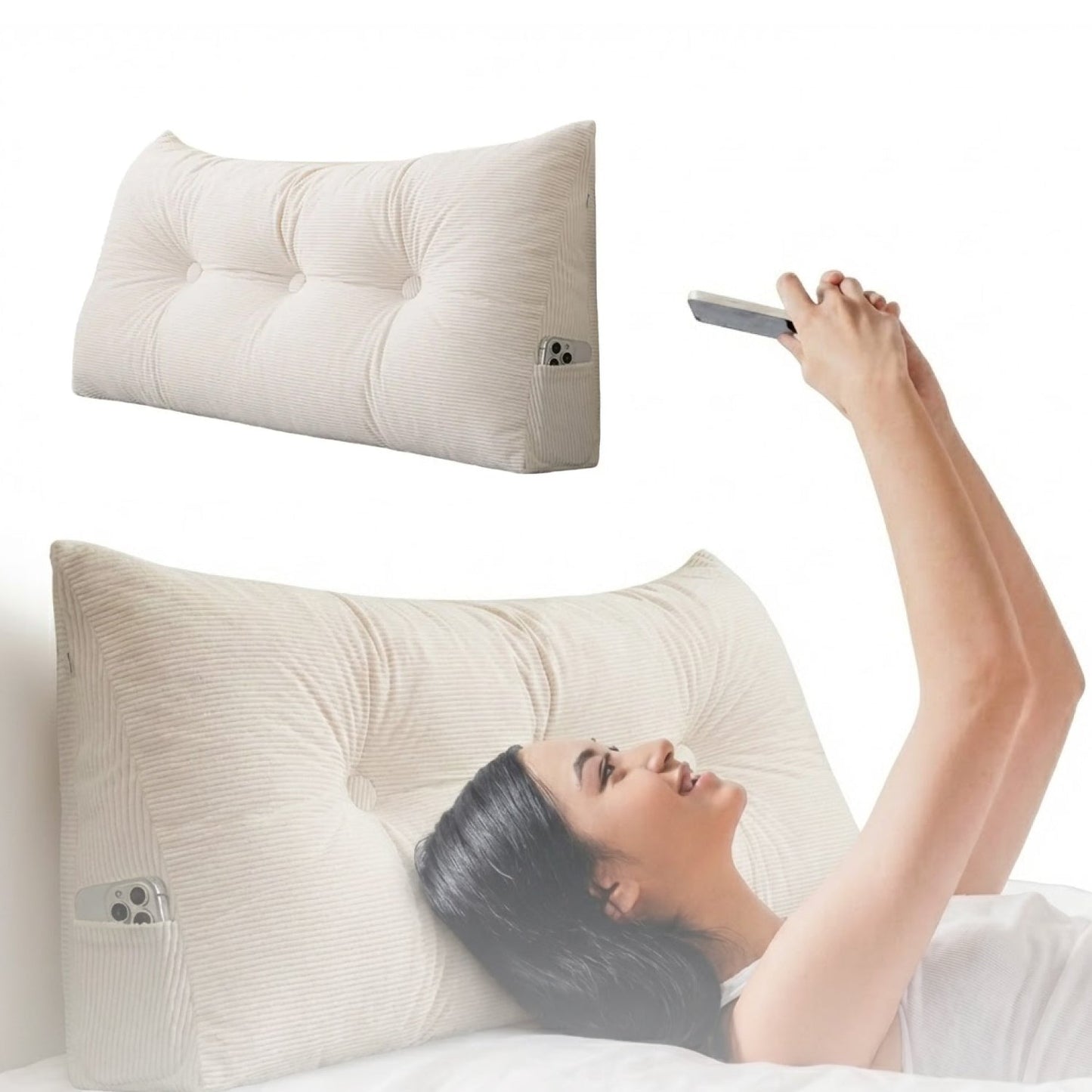 Comfortable Bed Wedge Pillow for Back Support