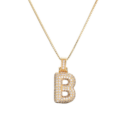 Luxurious 14k Gold Diamond Letter Necklace