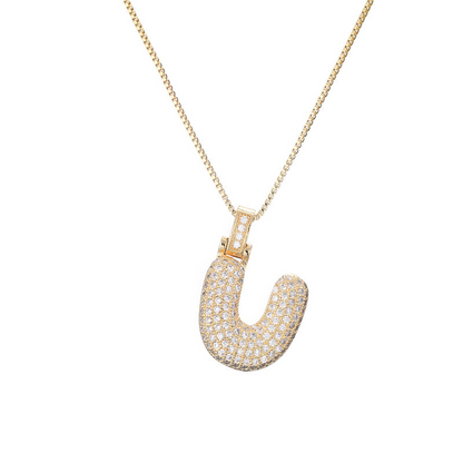 Luxurious 14k Gold Diamond Letter Necklace