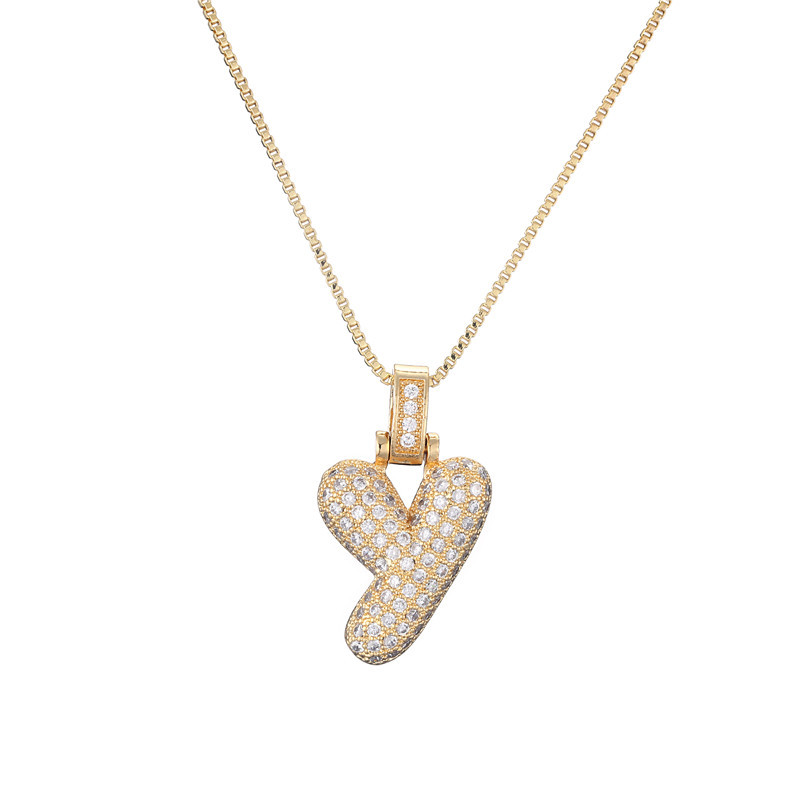 Luxurious 14k Gold Diamond Letter Necklace