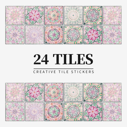 Stunning 24-Piece Vinyl Wall Tile Decals
