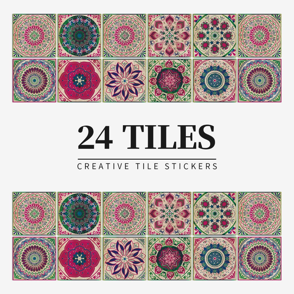 Stunning 24-Piece Vinyl Wall Tile Decals