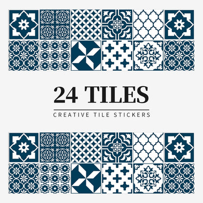 Stunning 24-Piece Vinyl Wall Tile Decals