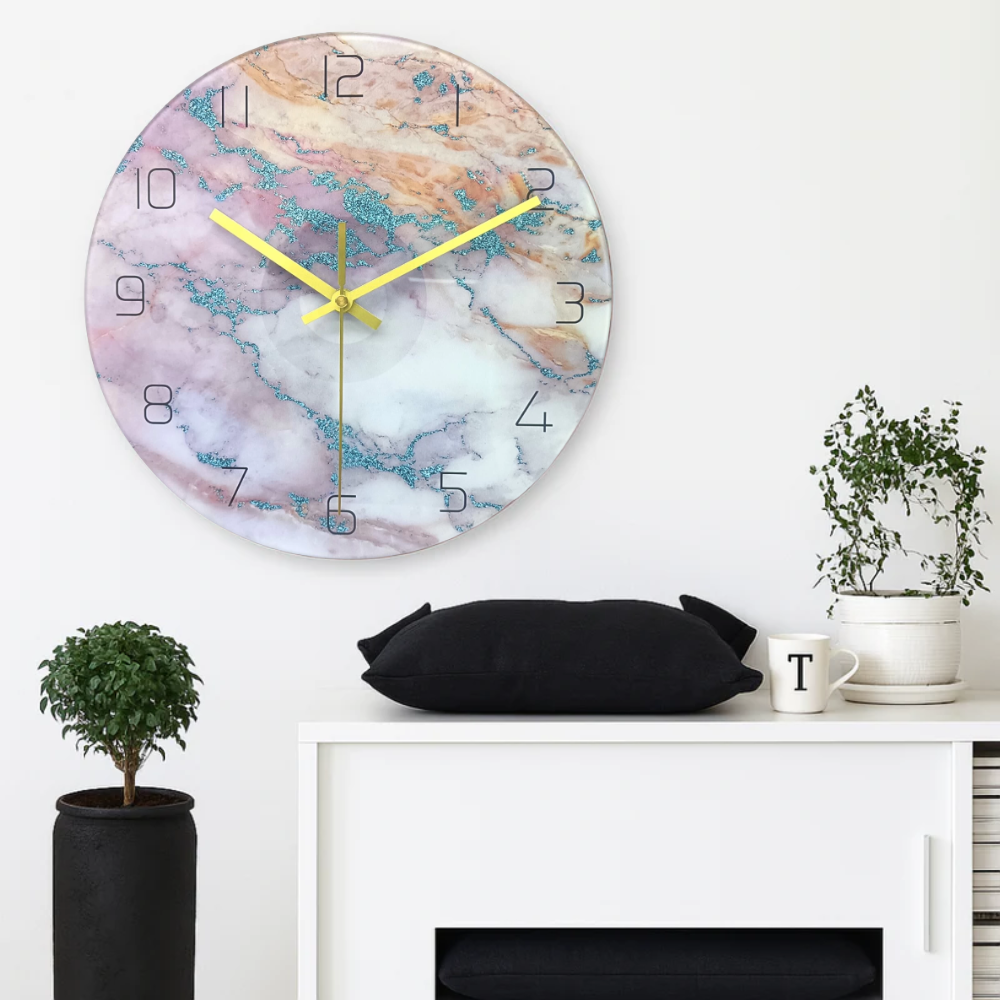Elegant Gold Wall Clock Silent Quartz Timepiece - Halri
