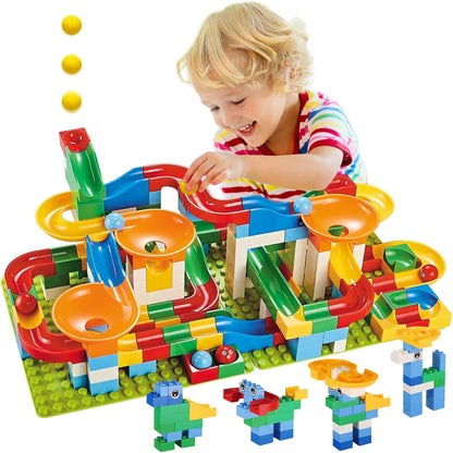 Fun Kids Building Blocks Set Marble Run Starter Kit - Halri