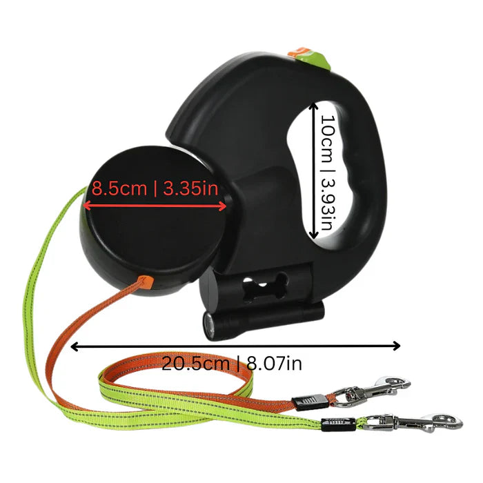 Easy Walk Double Dog Leash with LED Flashlight