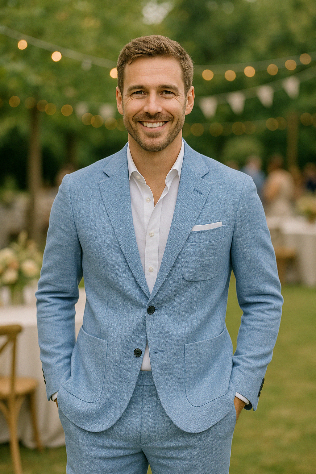 Breathable Men's Linen Suit – Classic Fit Summer Jacket Set