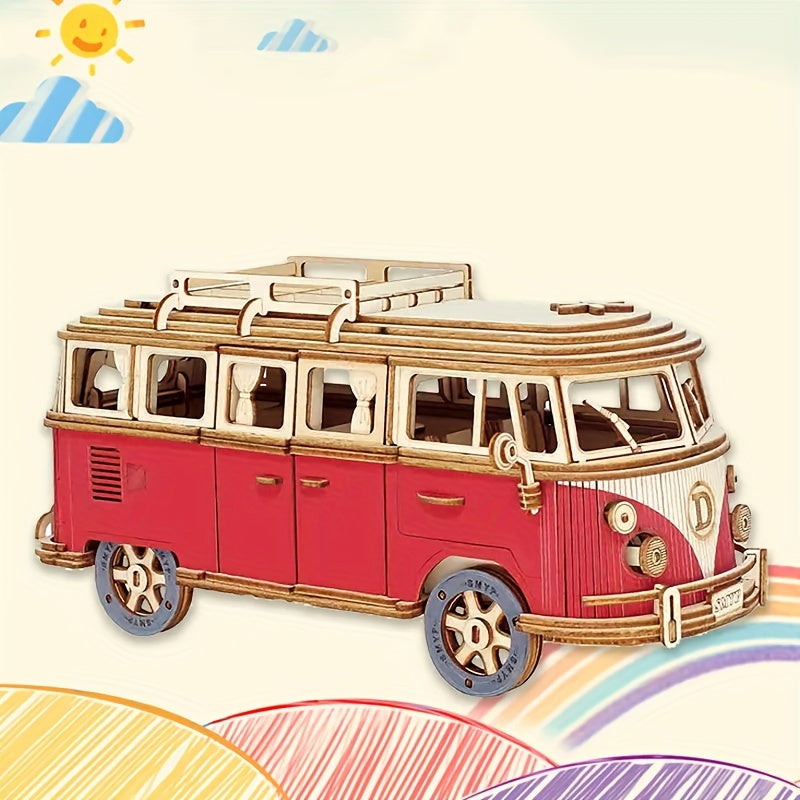 Fun Wooden 3D Camper Puzzle Toy - Halri