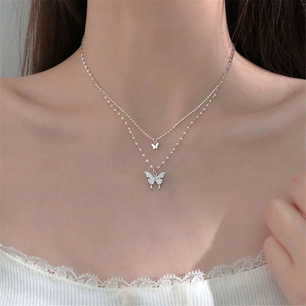 Elegant Silver Stacked Necklace Set - Halri