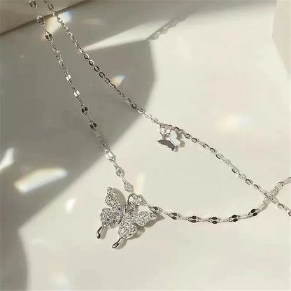 Elegant Silver Stacked Necklace Set