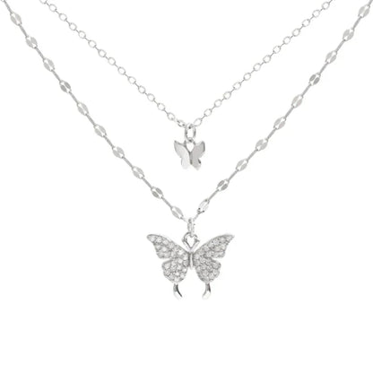 Elegant Silver Stacked Necklace Set