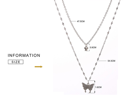 Elegant Silver Stacked Necklace Set