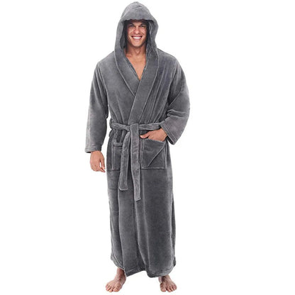 Cozy Men's Fleece Bathrobe - Warm Plush Robe - Halri