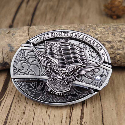Western Style Silver Oval Belt Buckle