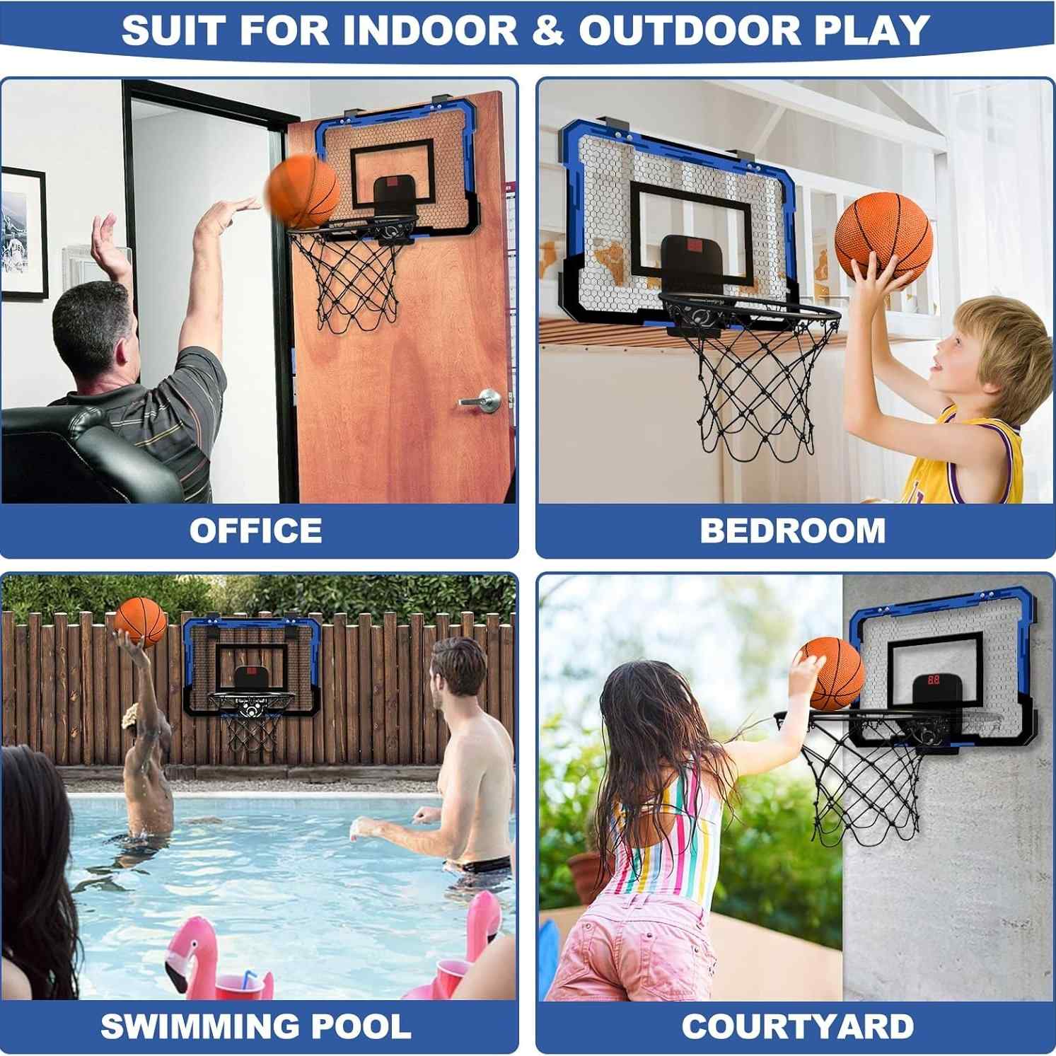 Mini Basketball Hoop with Fixed Hanging, Real Shooting Fun, Durable Polypropylene, Quick Setup & Removal For Ages 3+