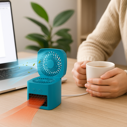 Compact Personal Electric Heater Fan