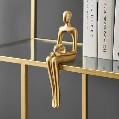 Simple Gold Book Figurine – Modern Resin Home Decoration - Halri