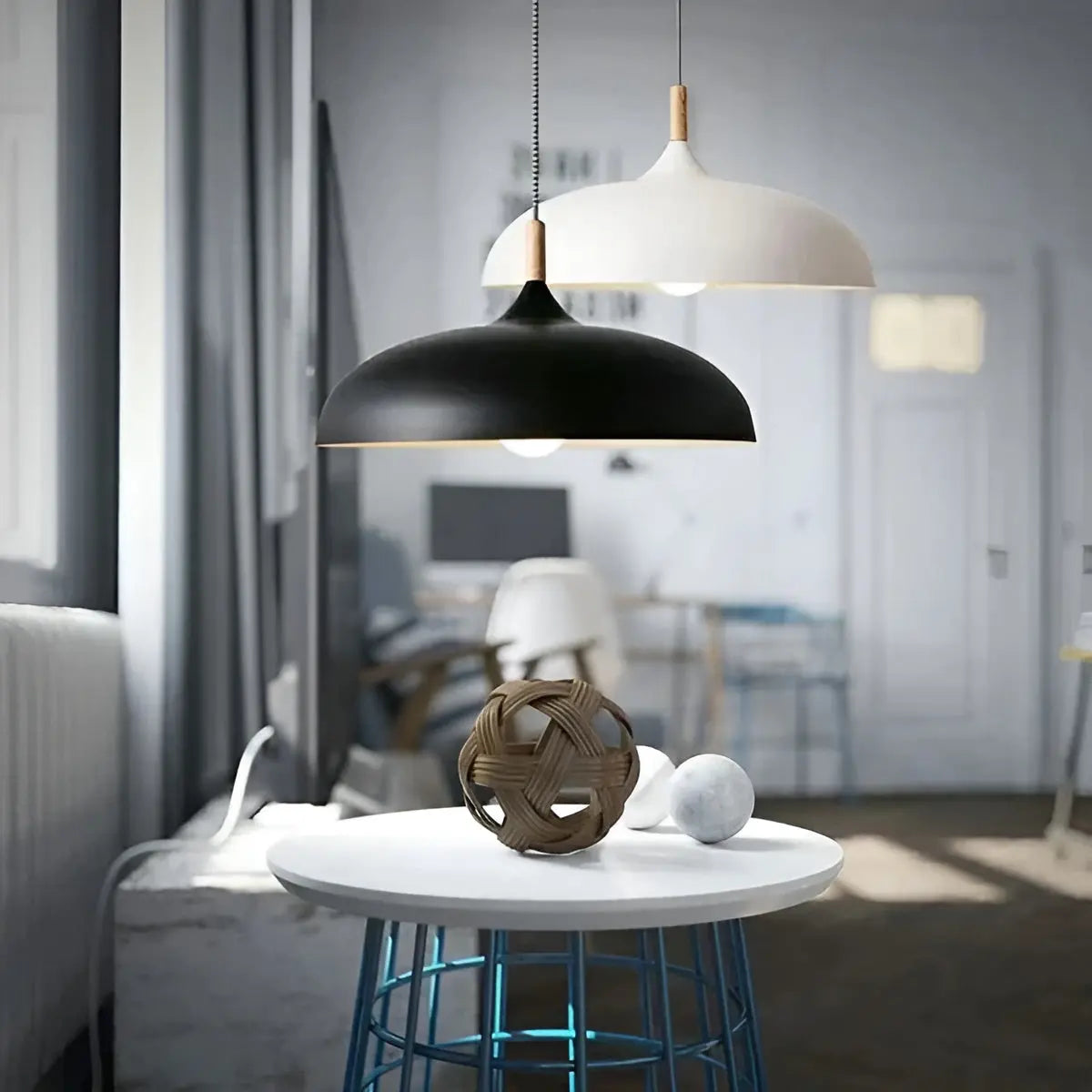 Modern Oak LED Ceiling Light Fixture - Halri