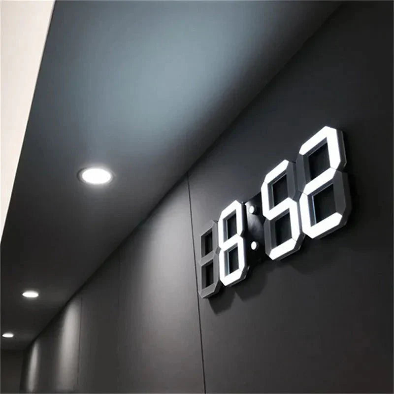 Contemporary LED Wall Clock with Bright Adjustable Display - Halri