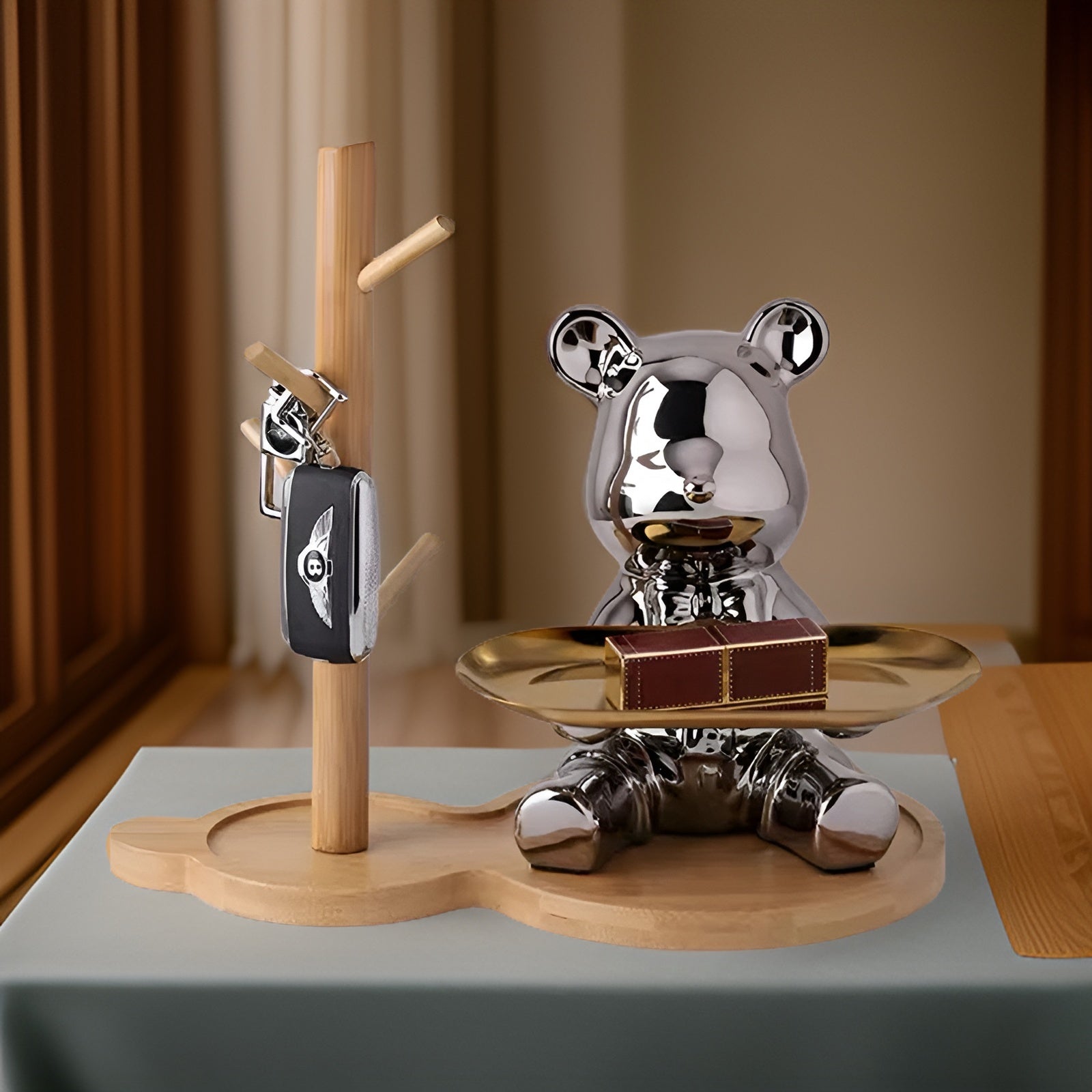 Modern Ceramic Bear Decorative Tray for Coffee Table – 18cm x 18.5cm, Elegant Home Decor 5