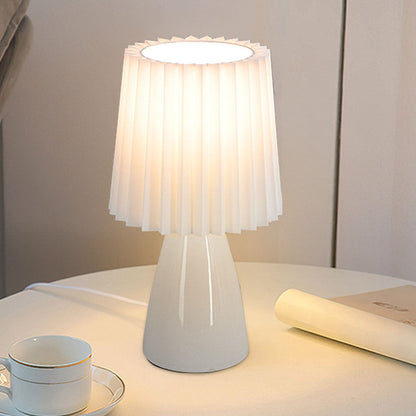 Small Elegant Desk Lamp with Fabric Shade - Halri