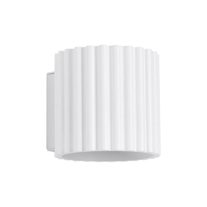 Slim White Glass Wall Lamp - Chic Designer Wall Light - Halri