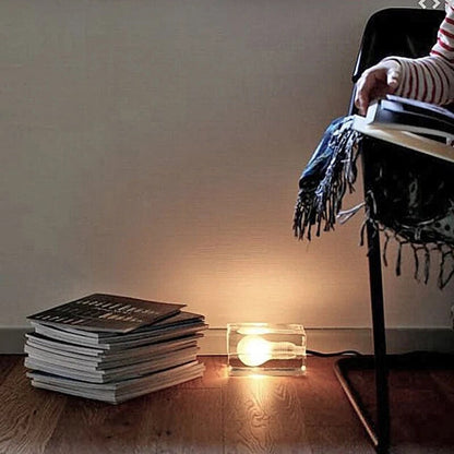 Modern Glass Table Lamp with Anti-Glare LED Light – Elegant Crystal Design for Bedroom, Office, and Living Room 1