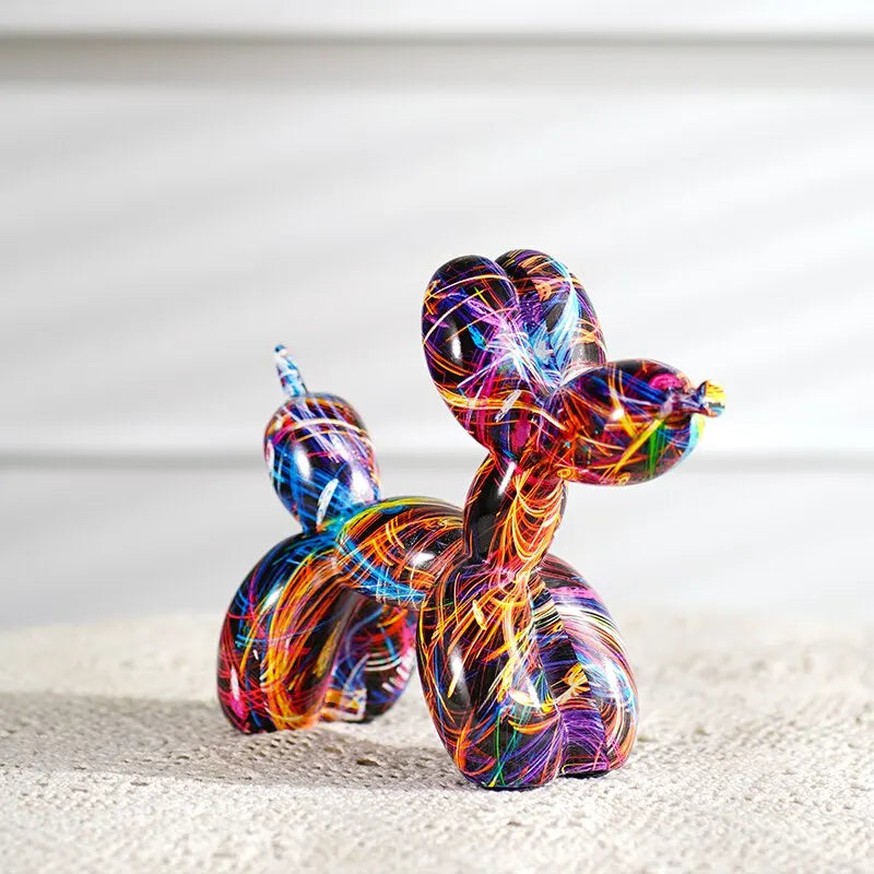 Unique Urban Dog Figurine - Handmade Resin Art Decor - Halri