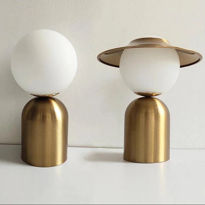 Modern LED Bedside Lamp with Gold Metal Frame and Elegant Glass Ball – Stylish Nightstand Lighting for Bedroom 4