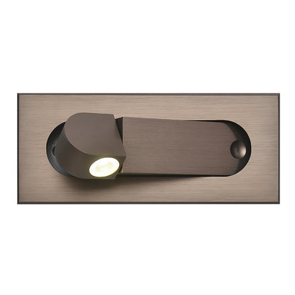 Modern wall-mounted light fixture with a metallic finish on a white background