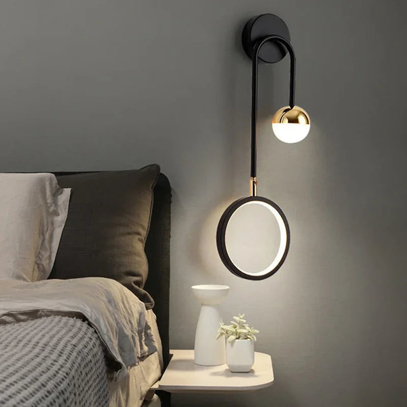 Luxury LED Wall Sconce Light with Black and Gold Finish - Halri