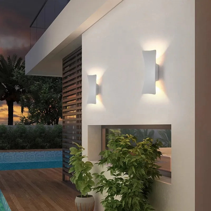 Modern Outdoor Wall Light - IP65 Aluminum Up and Down LED Exterior Lighting Fixture, Warm/Cool White, 10W for Garden and Facade Illumination 3