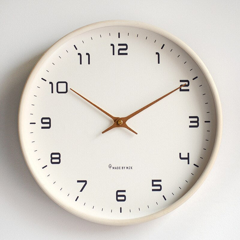 Rustic Wooden Wall Clock - Simple Natural Wood Decor - Halri