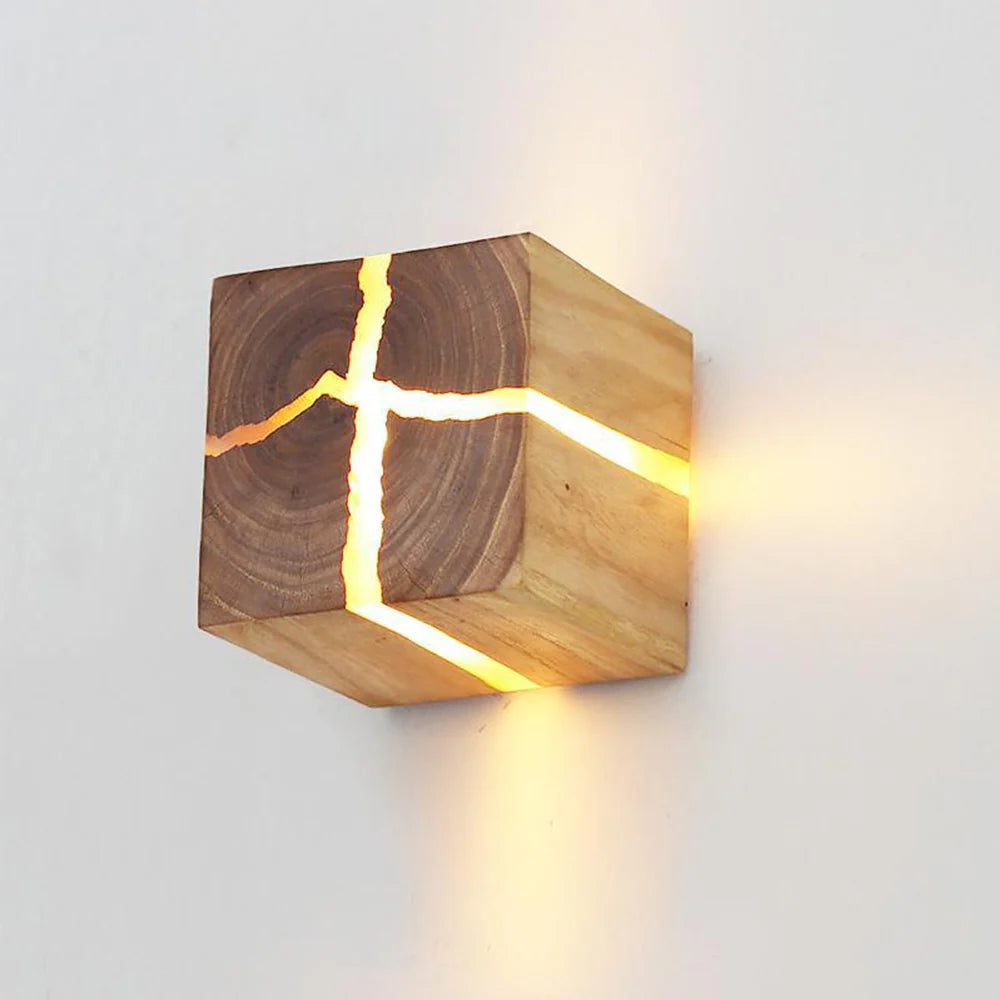 Rustic Wooden LED Wall Sconce - Halri