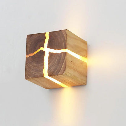 Rustic Wooden LED Wall Sconce - Halri