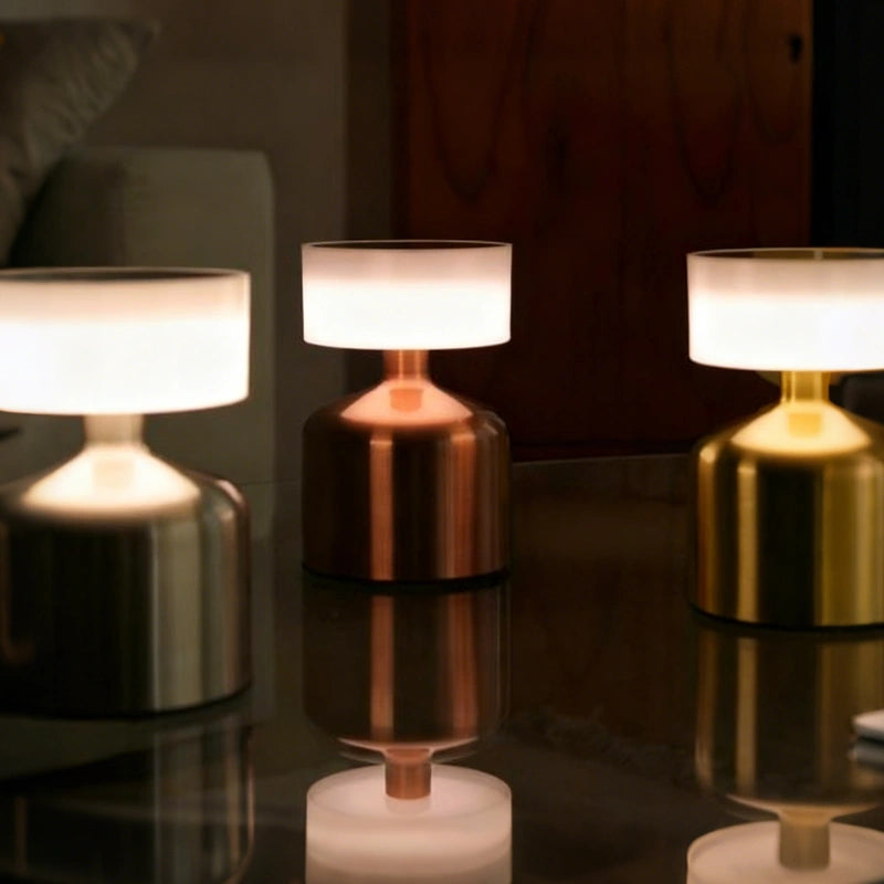 Modern Wrought Iron Table Lamp – Dimmable and Rechargeable with Customizable Illumination 2