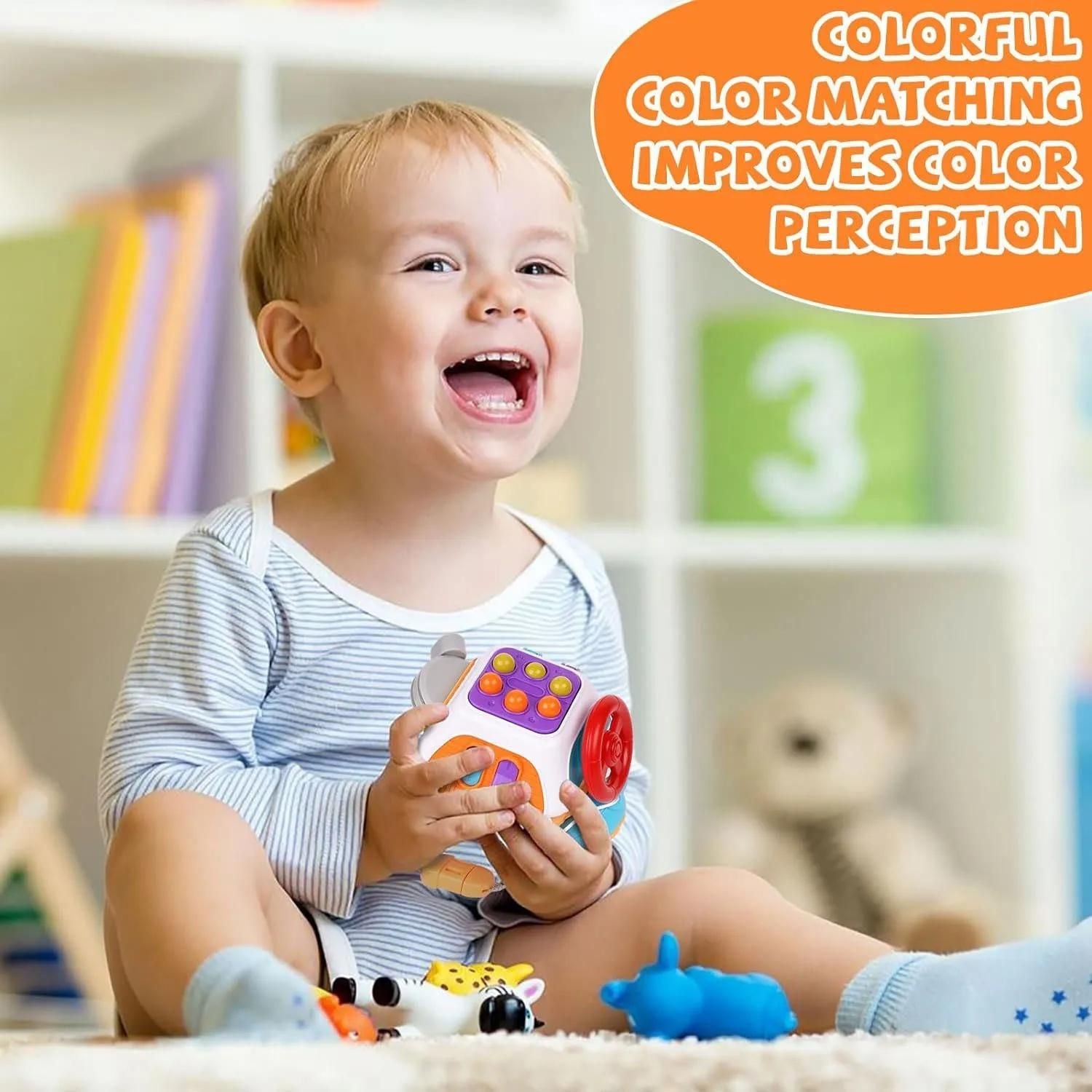 Montessori Busy Cube, Child-Friendly Wooden Sensory Toy, Fine Motor Skill Development, Safe for Ages 2+