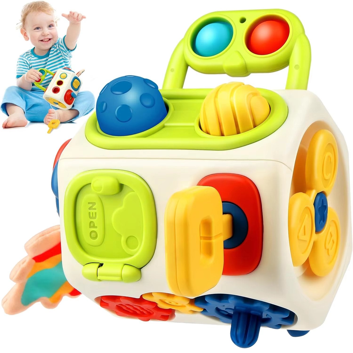 Interactive Learning Cube Toy for Kids with 10 Fun Activities - Halri