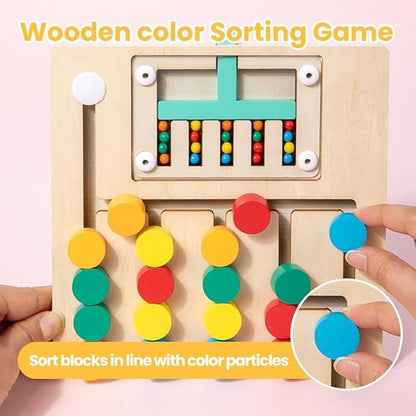 Montessori Wooden Color Matching Puzzle Toy, Logic and Thinking Training, Hand Eye Coordination, Safe for Ages 3+