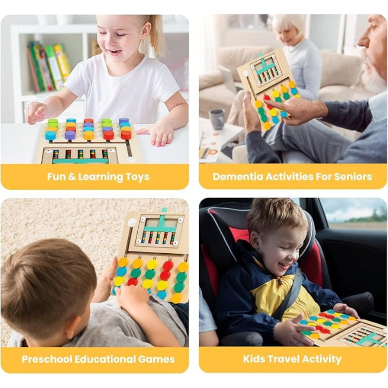 Montessori Wooden Color Matching Puzzle Toy, Logic and Thinking Training, Hand Eye Coordination, Safe for Ages 3+