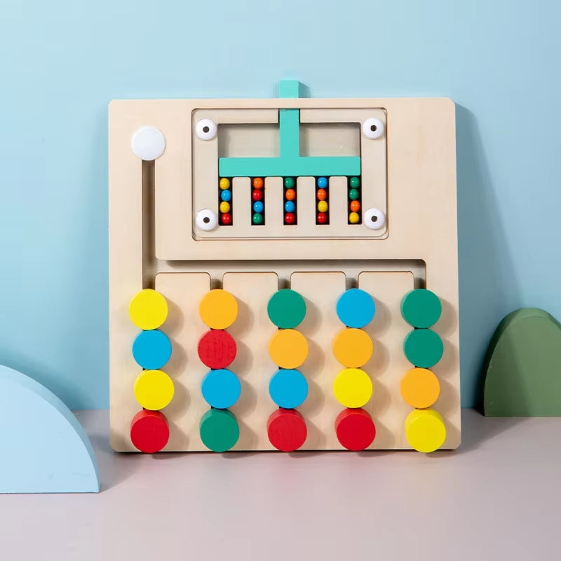 Montessori Wooden Color Matching Puzzle Toy, Logic and Thinking Training, Hand Eye Coordination, Safe for Ages 3+
