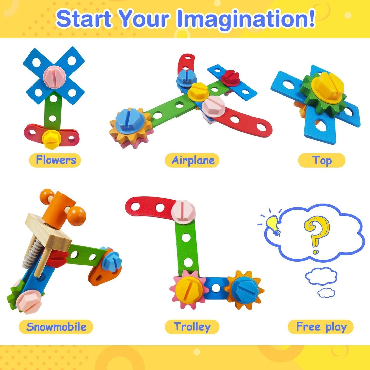 Montessori Wooden Tool Bench Toy Set, Construction Role Play Game, Safe for Ages 3+