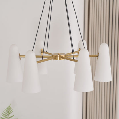 Elegant LED Pendant Light with Clear Glass Drops