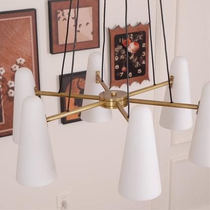 Elegant LED Pendant Light with Clear Glass Drops