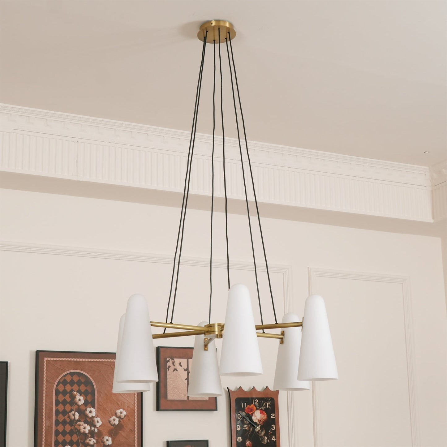 Elegant LED Pendant Light with Clear Glass Drops