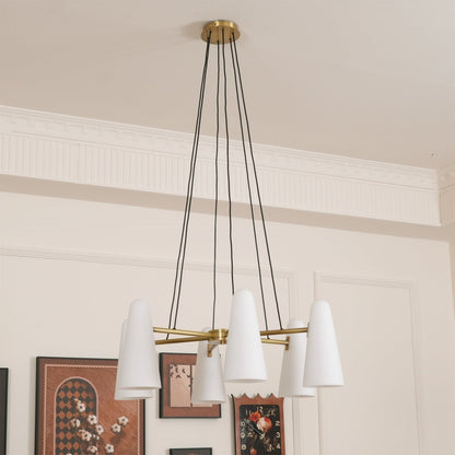 Elegant LED Pendant Light with Clear Glass Drops